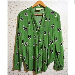Anthropologie Maeve bulldog blouse